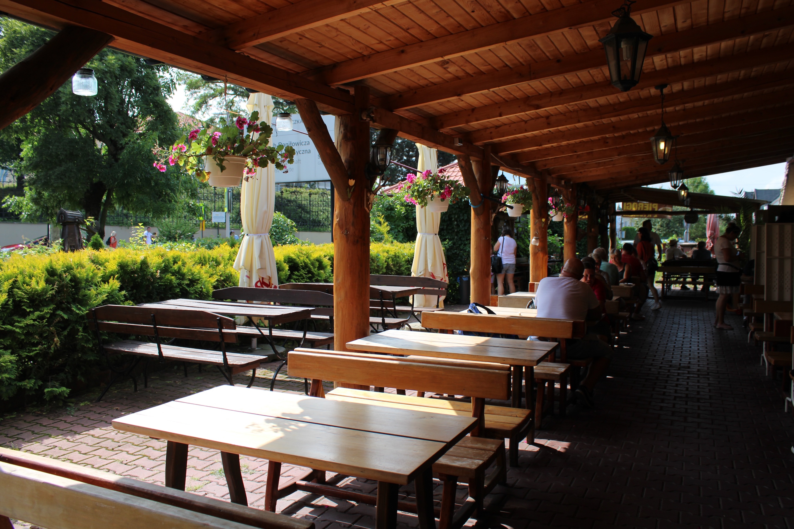 The outdoor seating at the restaurant.